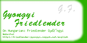 gyongyi friedlender business card